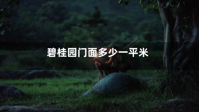 碧桂园门面多少一平米