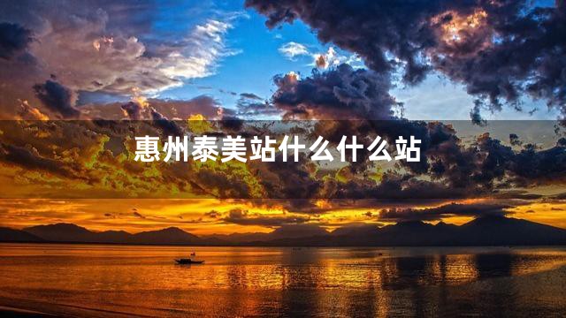惠州泰美站什么什么站