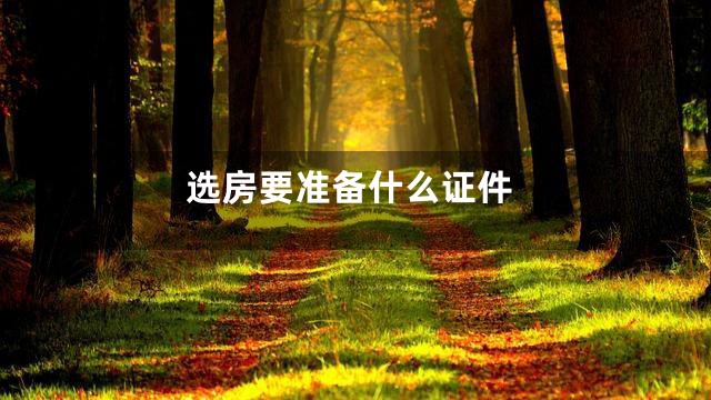 选房要准备什么证件