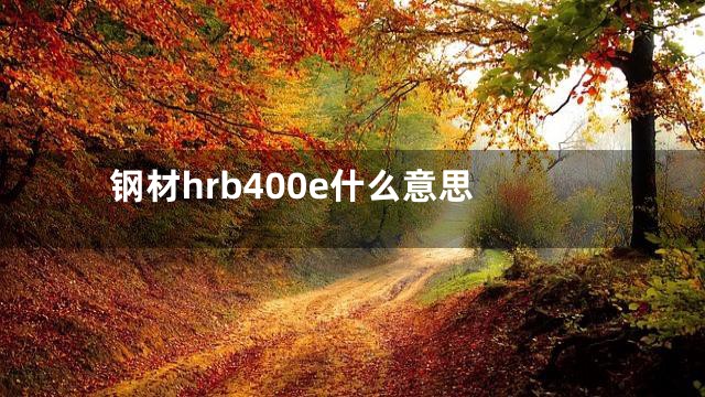 钢材hrb400e什么意思