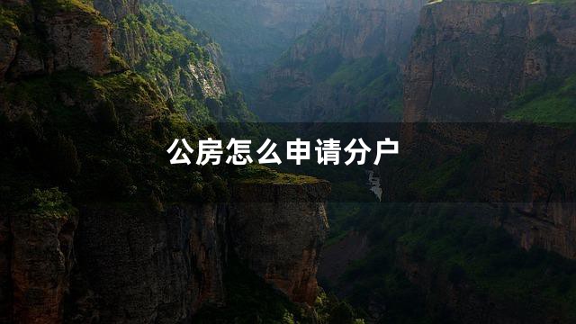 公房怎么申请分户