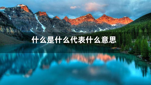 什么是什么代表什么意思