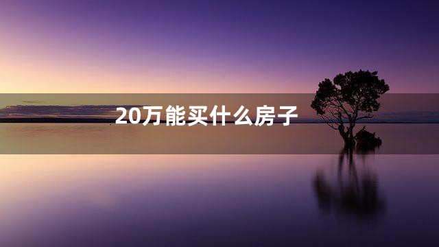 20万能买什么房子