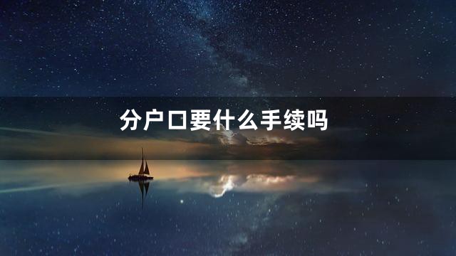 分户口要什么手续吗