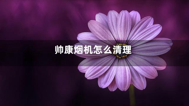 帅康烟机怎么清理