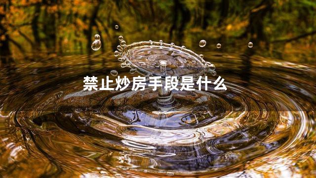 禁止炒房手段是什么