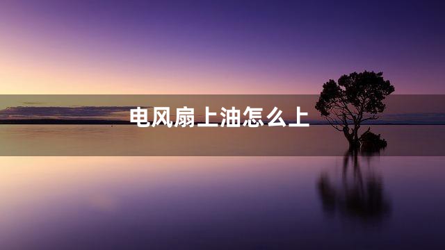 电风扇上油怎么上