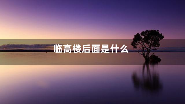 临高楼后面是什么