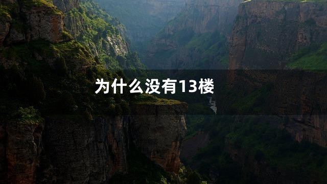 为什么没有13楼