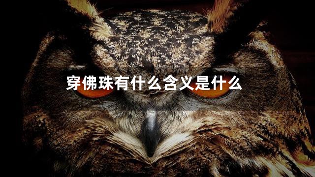 穿佛珠有什么含义是什么