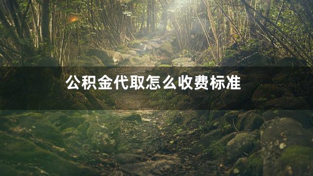 公积金代取怎么收费标准