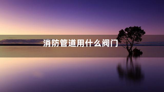 消防管道用什么阀门