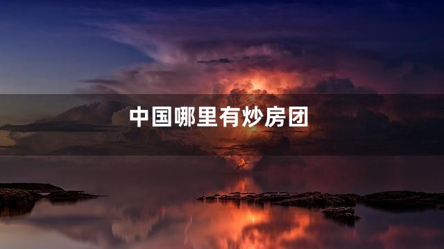 中国哪里有炒房团