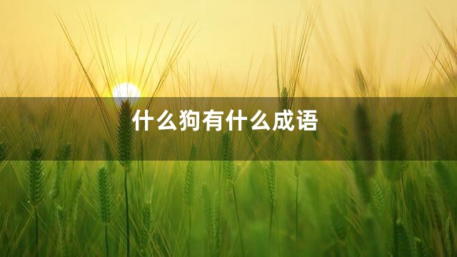 什么狗有什么成语