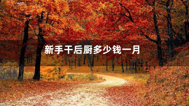 新手干后厨多少钱一月