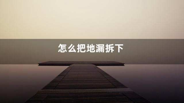 怎么把地漏拆下