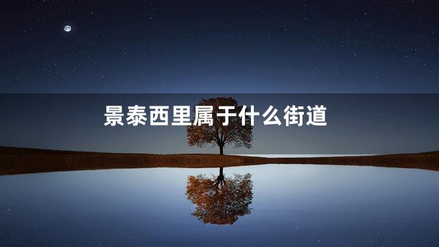 景泰西里属于什么街道