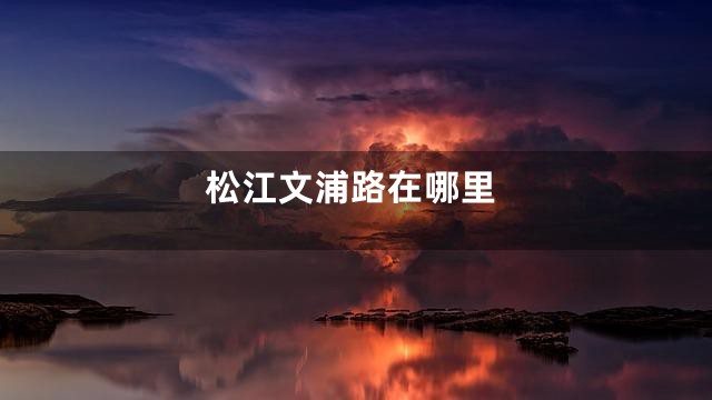 松江文浦路在哪里
