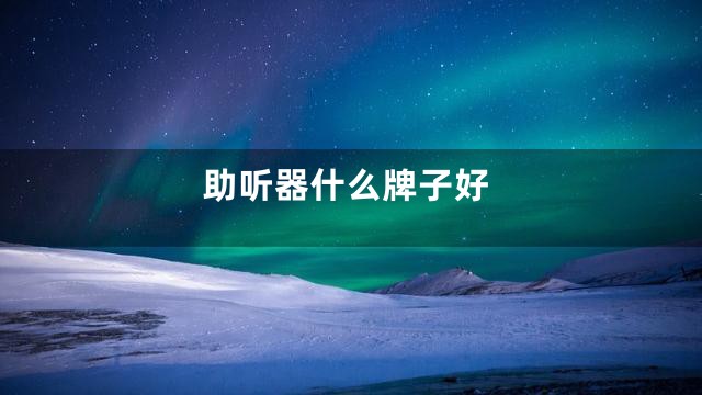 助听器什么牌子好