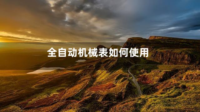 全自动机械表如何使用