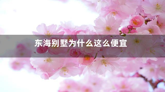 东海别墅为什么这么便宜