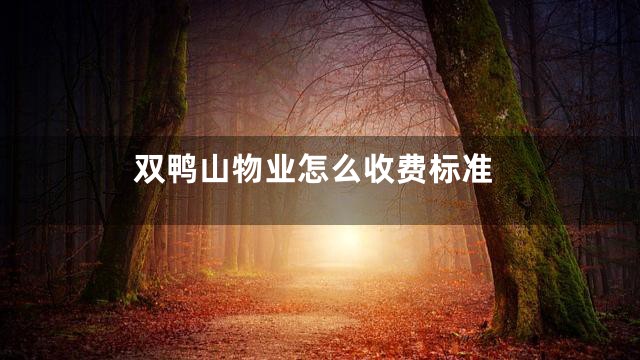 双鸭山物业怎么收费标准