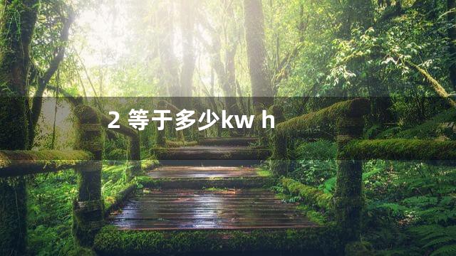 2 等于多少kw h