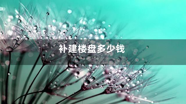 补建楼盘多少钱