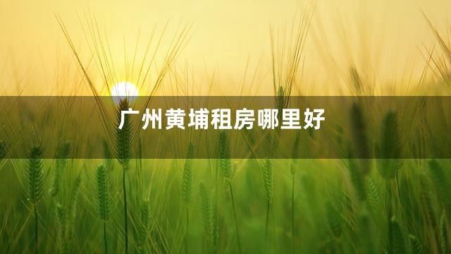 广州黄埔租房哪里好