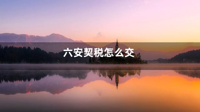 六安契税怎么交