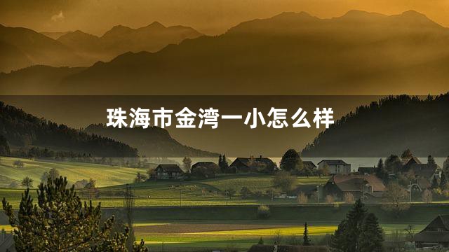珠海市金湾一小怎么样