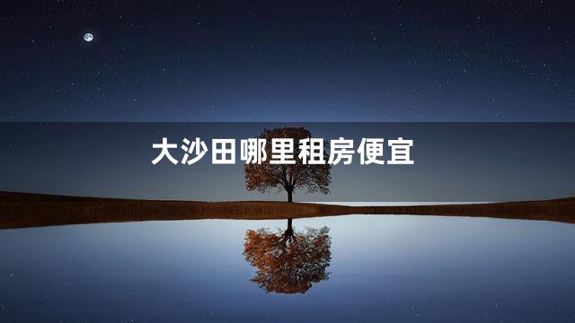 大沙田哪里租房便宜