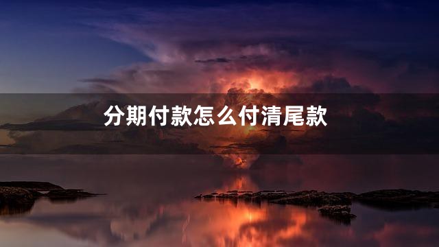 分期付款怎么付清尾款