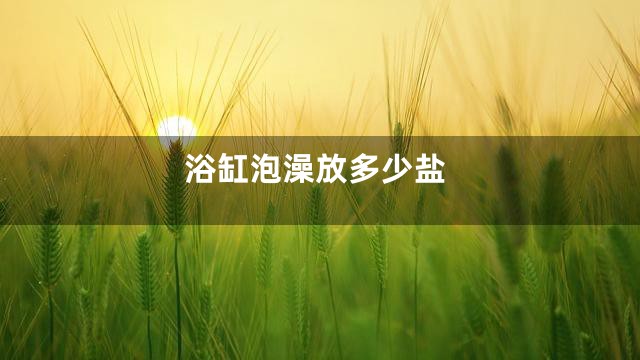 浴缸泡澡放多少盐