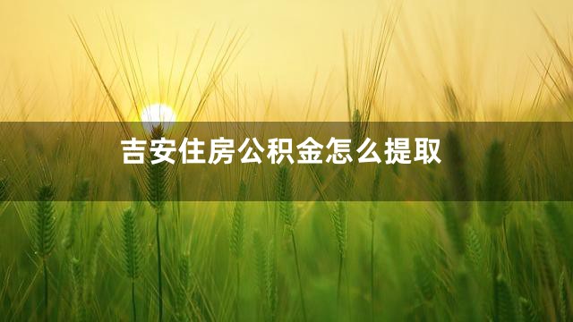 吉安住房公积金怎么提取