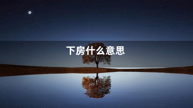 下房什么意思