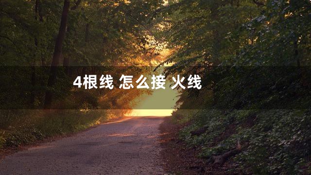 4根线 怎么接 火线