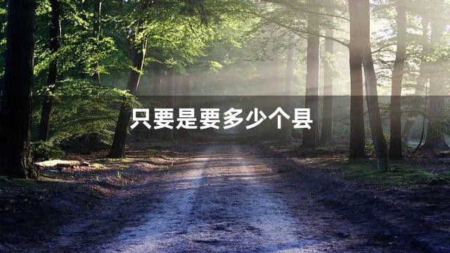 只要是要多少个县