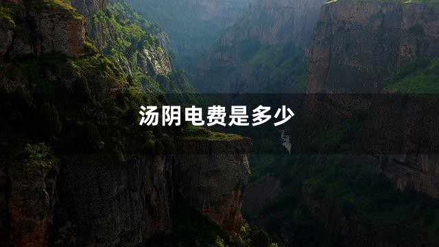 汤阴电费是多少