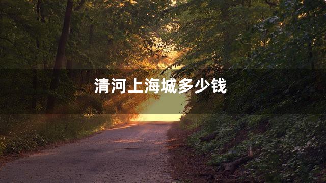清河上海城多少钱