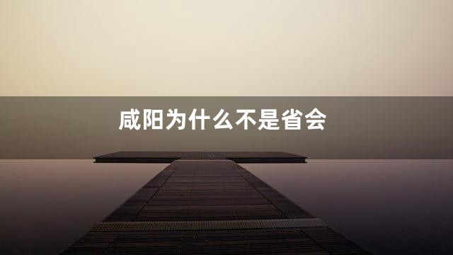 咸阳为什么不是省会