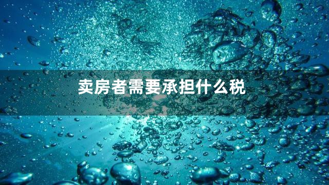 卖房者需要承担什么税