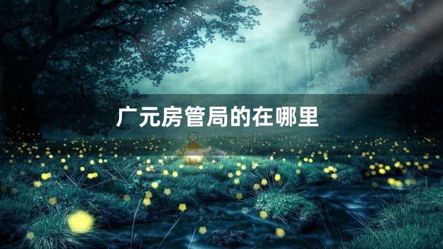 广元房管局的在哪里