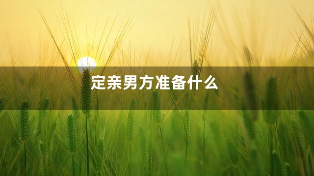 定亲男方准备什么