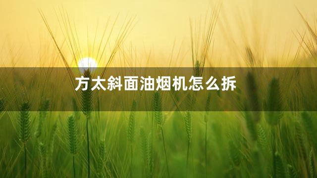 方太斜面油烟机怎么拆
