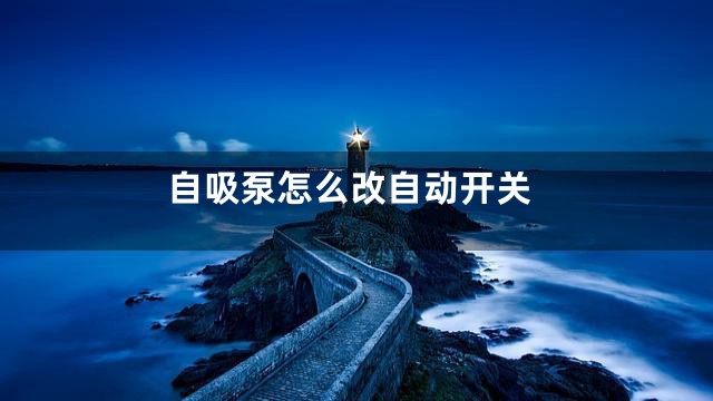 自吸泵怎么改自动开关