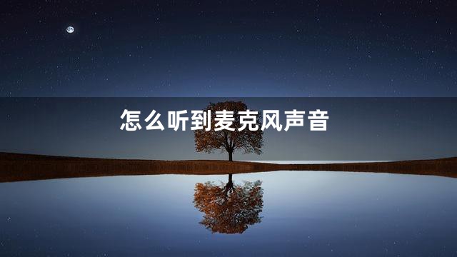 怎么听到麦克风声音