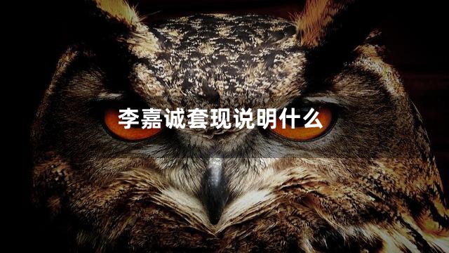 李嘉诚套现说明什么