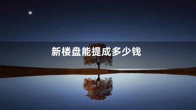 新楼盘能提成多少钱