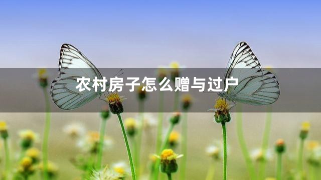 农村房子怎么赠与过户
